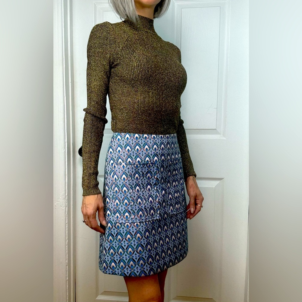 Maje jacquard A-Line skirt with patch pocket 34